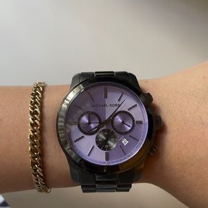 Michael Kors Limited Edition Runway Watch in Charcoal with Lavender Face